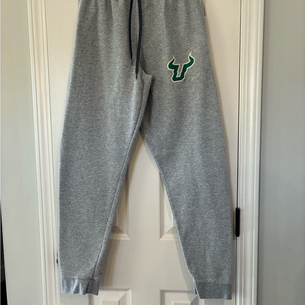 Jerzees Gray Men Fleeced Joggers with USF logo
